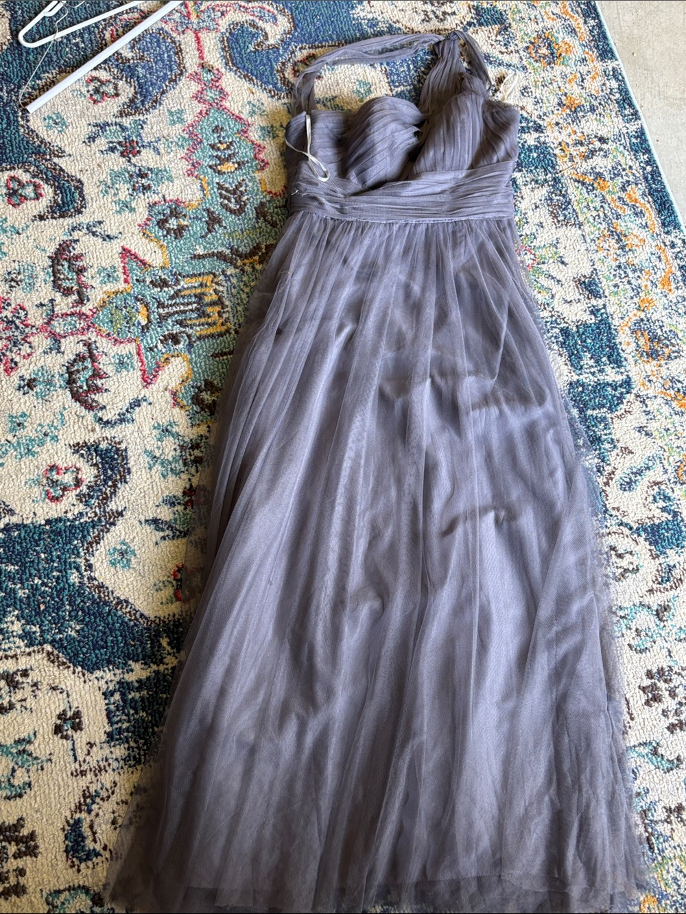 Wtoo One-Shoulder Tulle Gown in Dusty Lavender Gray